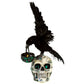 Katherine's Collection Watchful Crow with Tea Light Lantern  The Enchanted Emerald Widow Crow on Skull