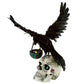 Katherine's Collection Watchful Crow with Tea Light Lantern  The Enchanted Emerald Widow Crow on Skull