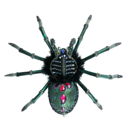 Large Spider Tabletop and Wallhanging  Katherine's Collection Enchanted Emerald Widow
