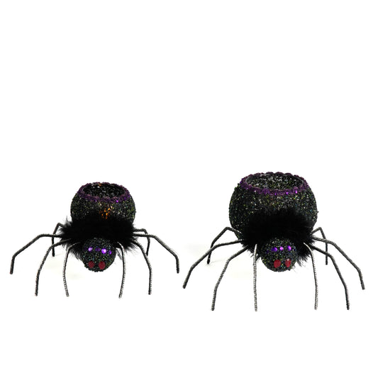 Spider Tea Lights Set of 2 Katherine's Collection Halloween Tealights