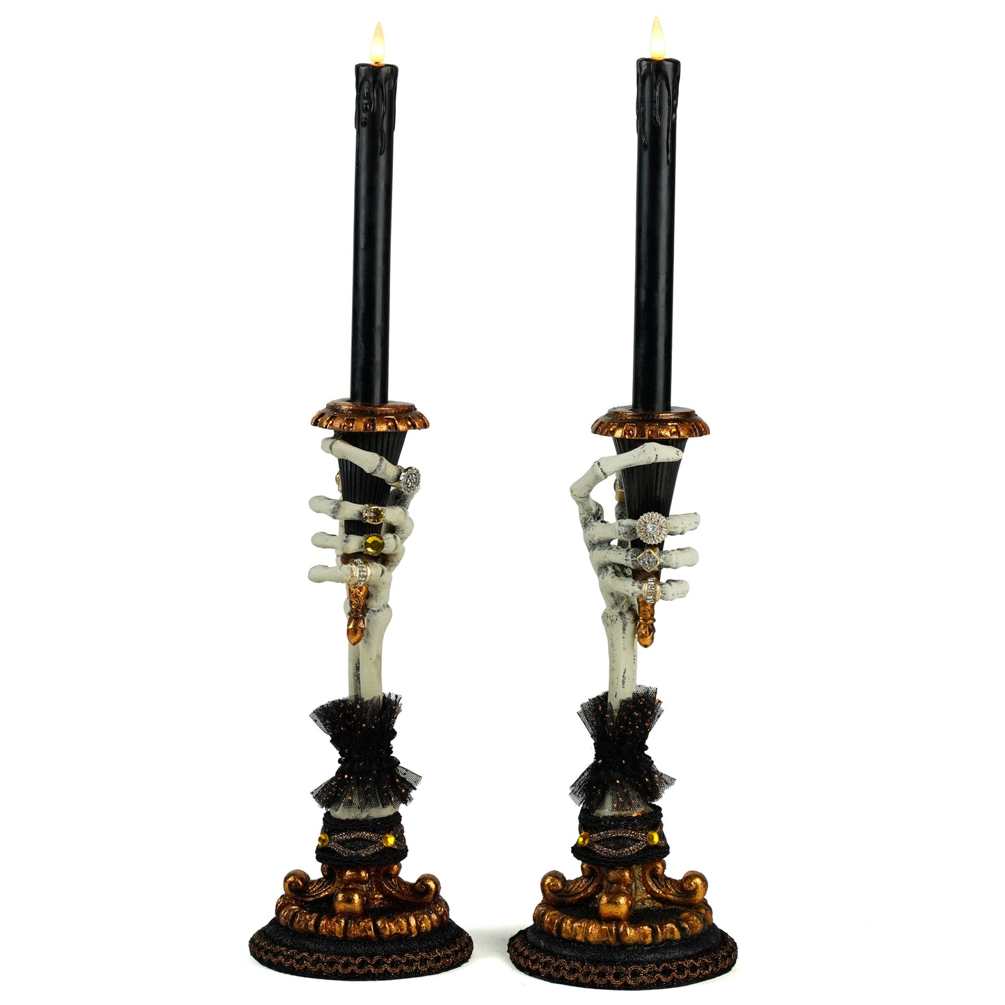 Witching Hour Skeleton Hand Candle Holders Katherine's Collection Halloween