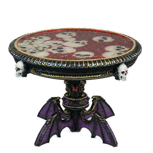 Kiss of Death Cake Stand Katherine's Collection Halloween Skull Cake Stand
