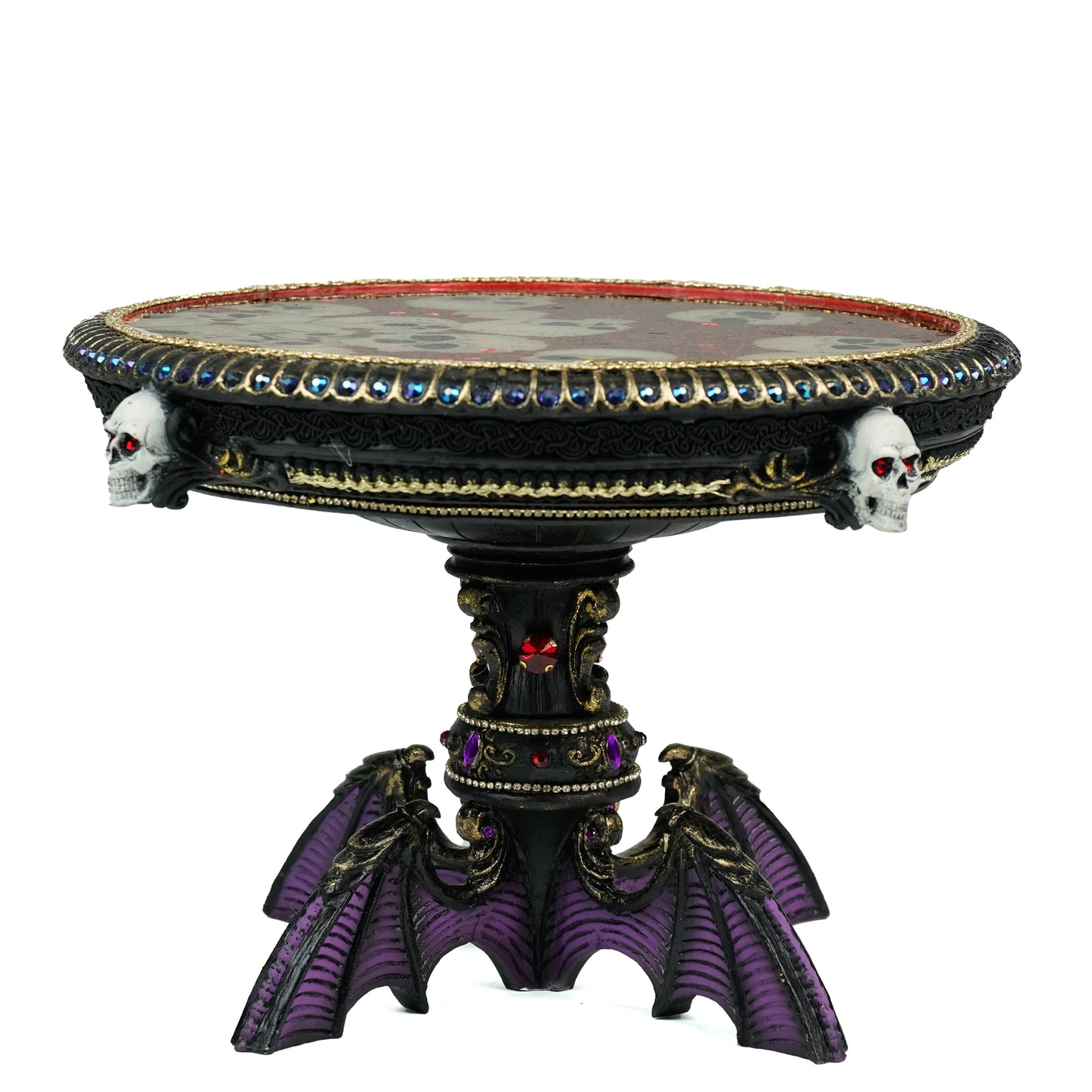 Kiss of Death Cake Stand Katherine's Collection Halloween Skull Cake Stand