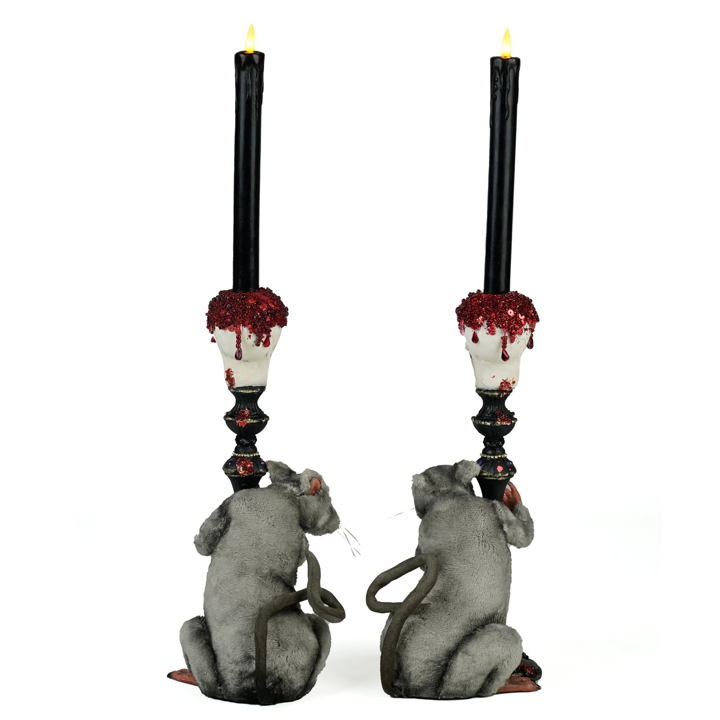 Rat Candlestick Holders Set of 2  Katherine's Collection Skull Candlesticks