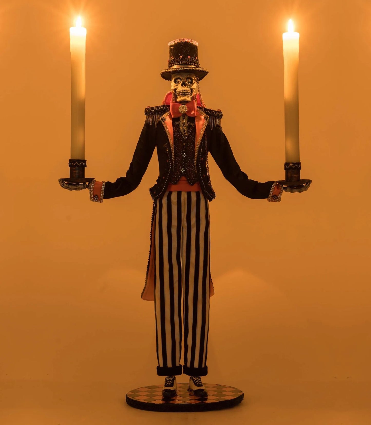 Katherine's Collection Macabre Skeleton Candelabra  Katherine's Collection Halloween Skeleton Candle Holder