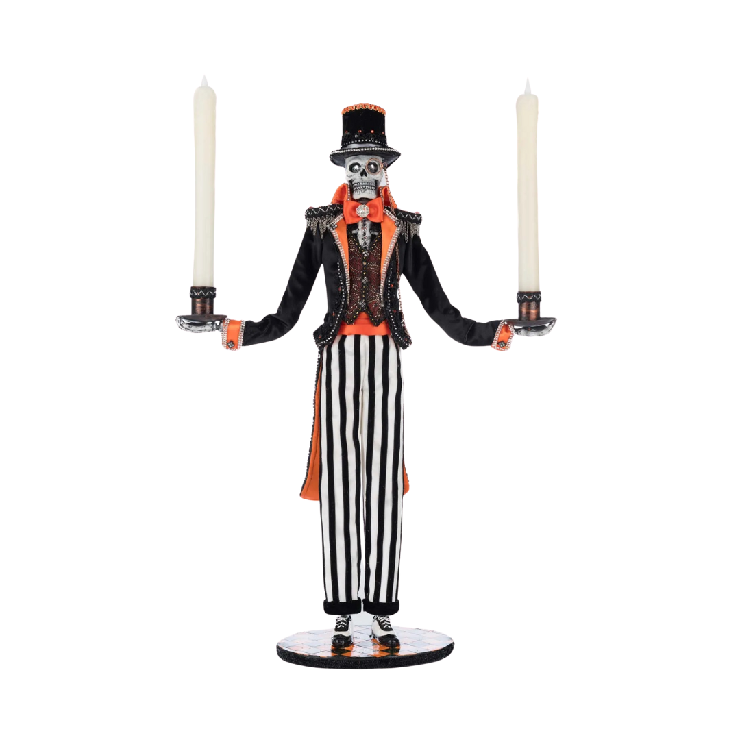 Katherine's Collection Macabre Skeleton Candelabra  Katherine's Collection Halloween Skeleton Candle Holder