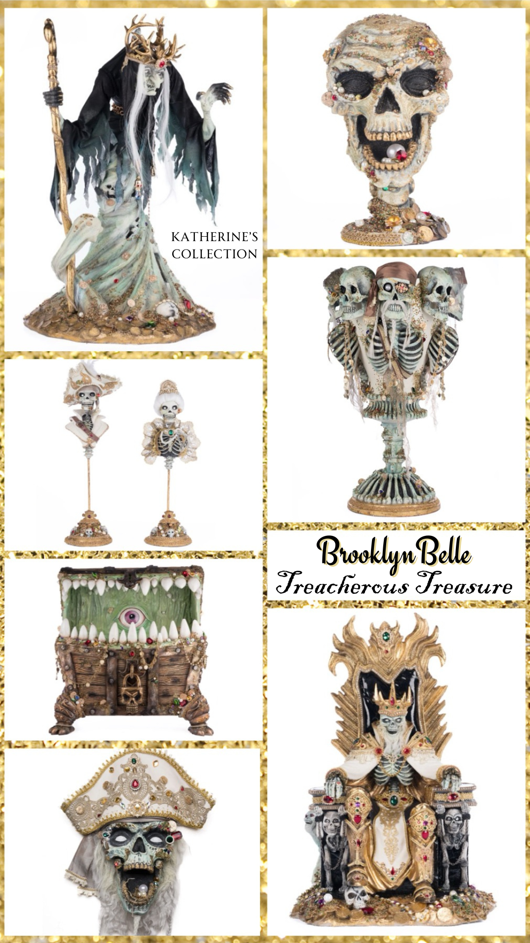 Katherine's Collection Treacherous Treasure Urn   Katherine's Collection Skeleton Vase Urn