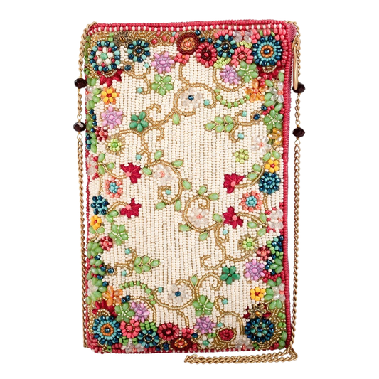 Mary Frances Meadow Floral Multi Color Beaded Crossbody Phone Bag   Mary Frances Fashion Handbag