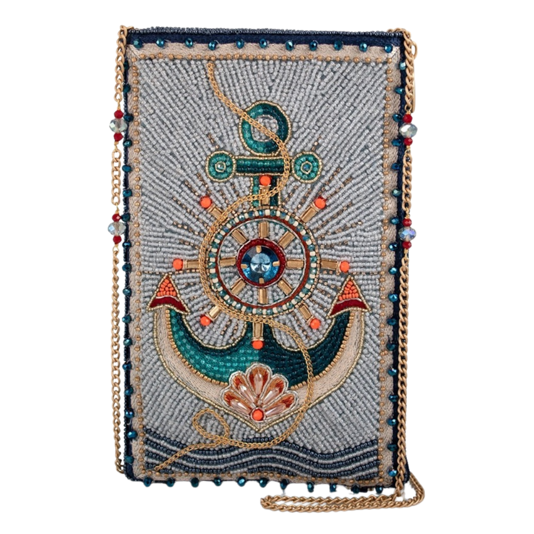 Mary Frances Keep It Steady Anchor Nautical Beaded Crossbody Phone Bag   Mary Frances Fashion Handbag