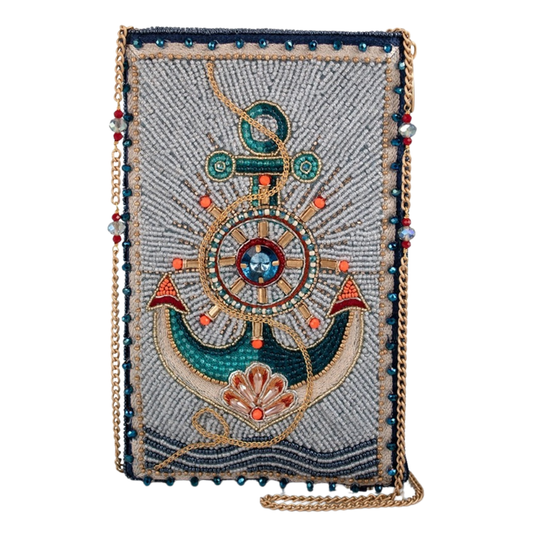 Mary Frances Keep It Steady Anchor Nautical Beaded Crossbody Phone Bag   Mary Frances Fashion Handbag