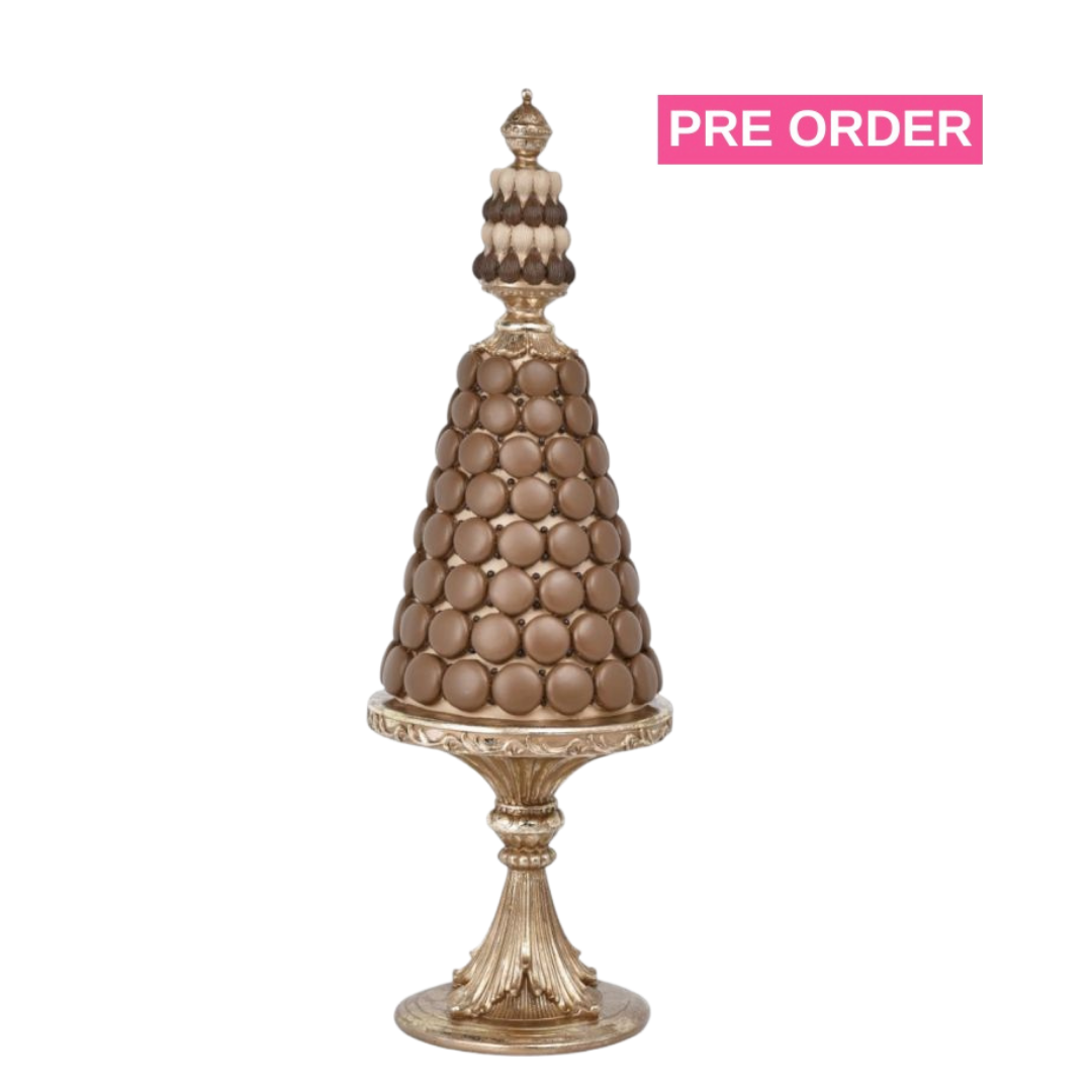 December Diamonds 21 inch Chocolate Macaron Tower  Le Chocolat Christmas Decor