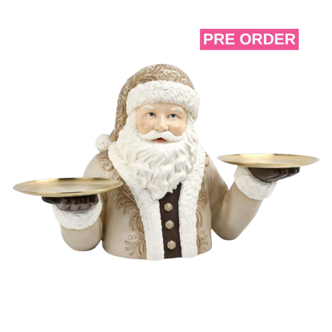 December Diamonds 30 inch Le Chocolat Santa Server  Chocolate Santa Christmas Decor
