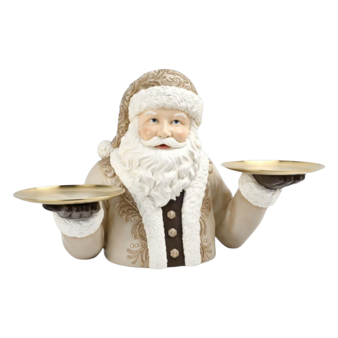 December Diamonds 30 inch Le Chocolat Santa Server  Chocolate Santa Christmas Decor
