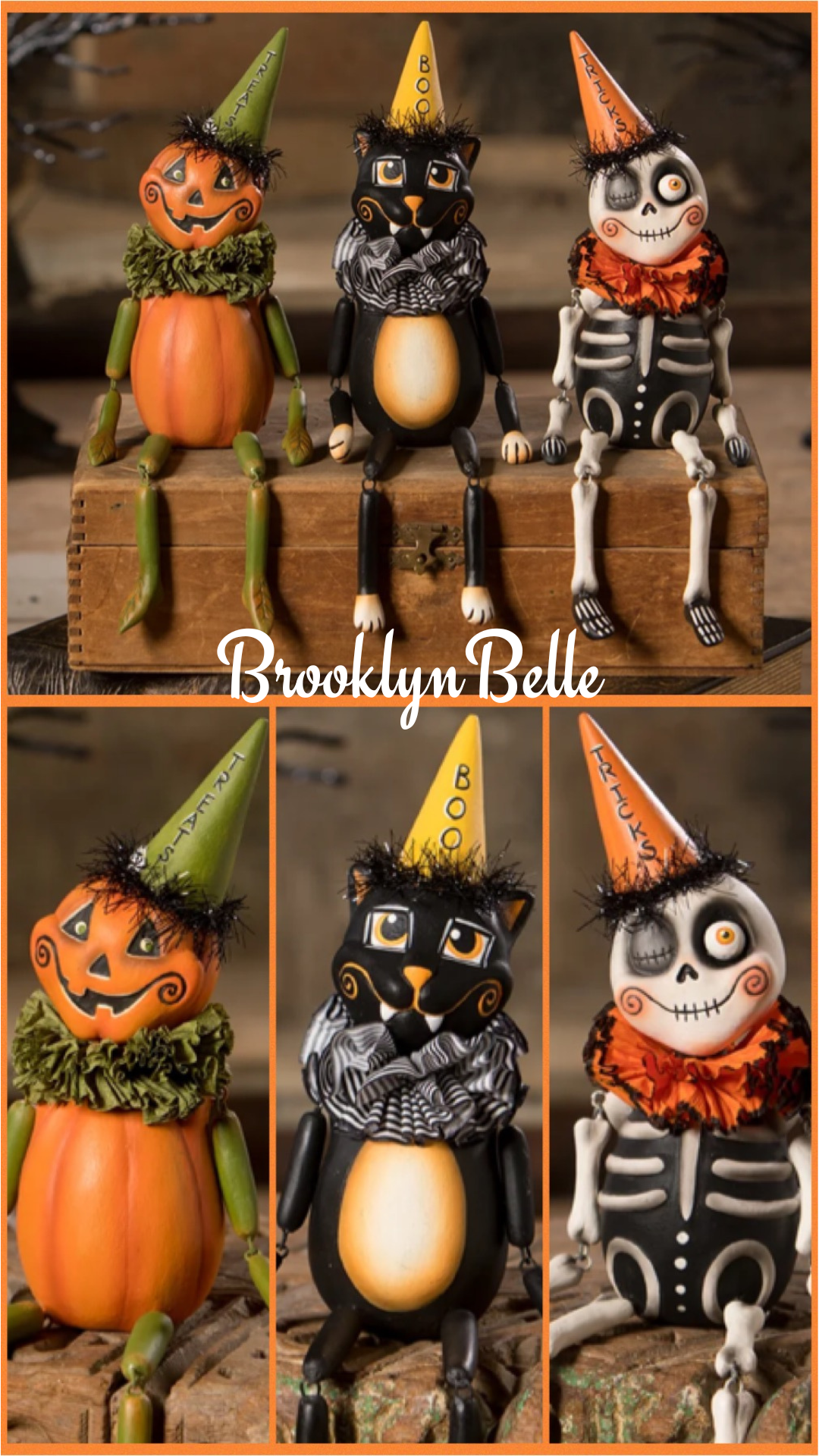 Bethany Lowe Treats Party Pumpkin Head    Bethany Lowe Halloween Decoration   LeeAnn Kress Halloween