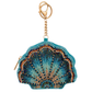 Mary Frances Blue Cove Sea Shell Beaded Coin Purse Keychain Charm Handbag Accessory