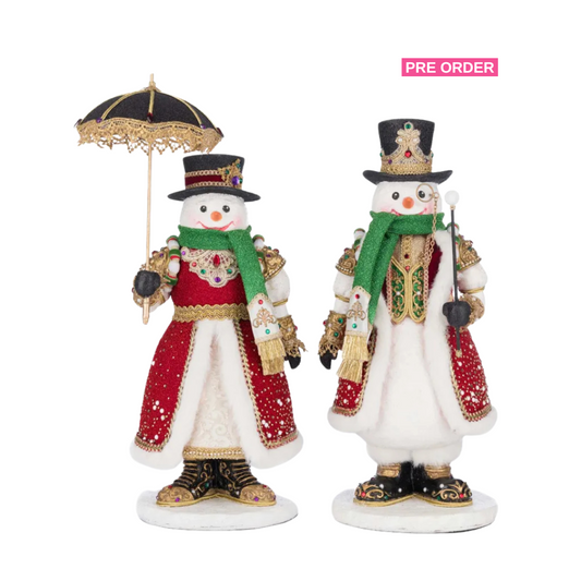 Katherine's Collection Royal Christmas Ball Sir Frosty Banks and Dame Icy Banks   Katherine's Collection Snowman Set of 2