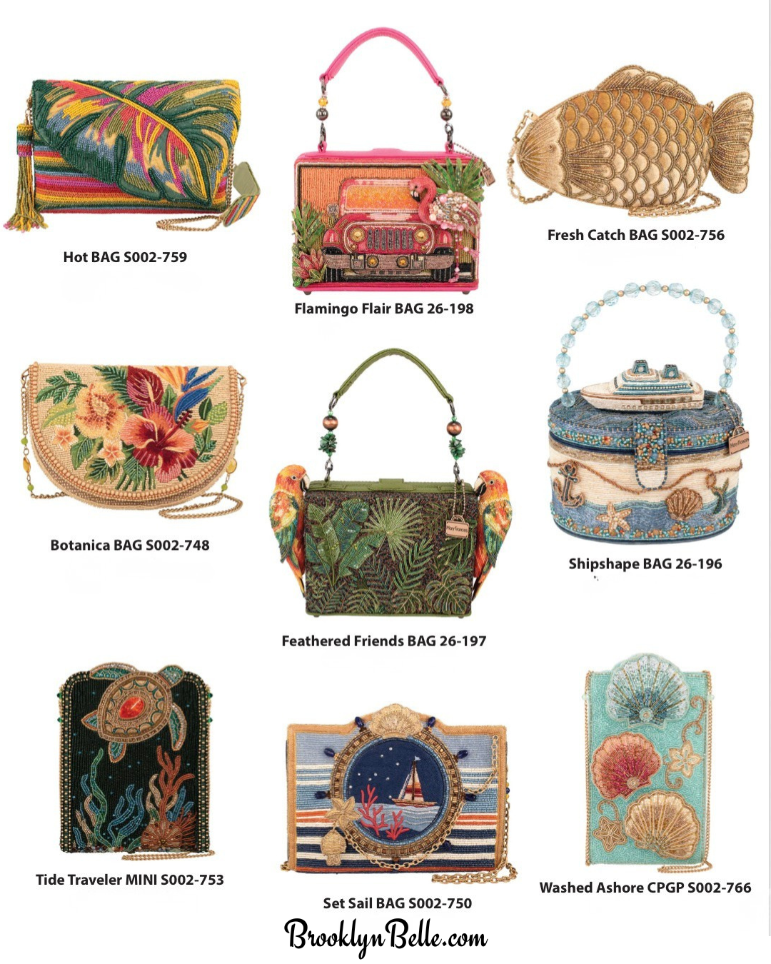 Mary Frances Botanica Floral Crossbody Beaded Handbag