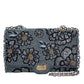 Mary Frances Azure Blue Beaded Flowers Crossbody Bag  Fashion Handbag
