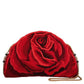 Mary Frances Petal Passion Beaded Rose Crossbody Bag  Red Rose Handbag