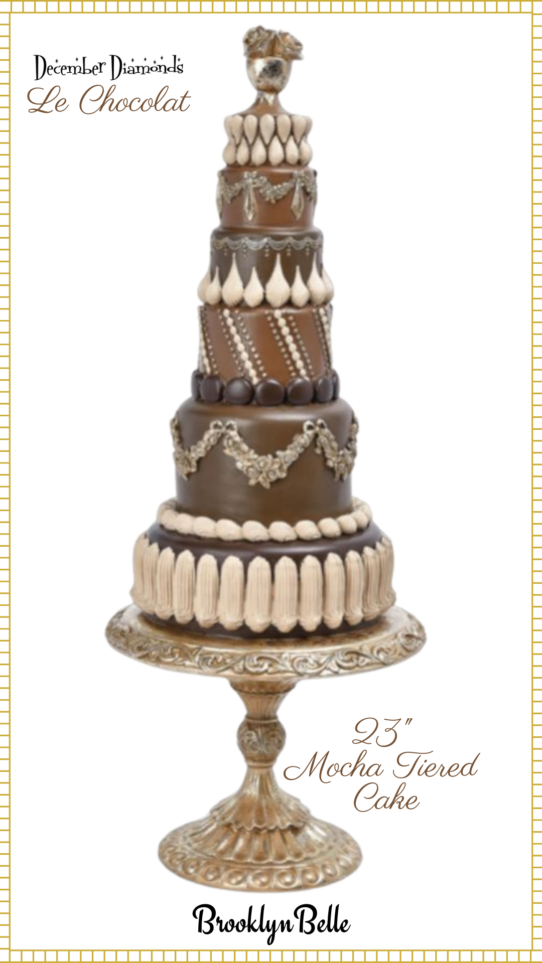 December Diamonds Chocolate Mocha Teired Cake  Le Chocolat Collection