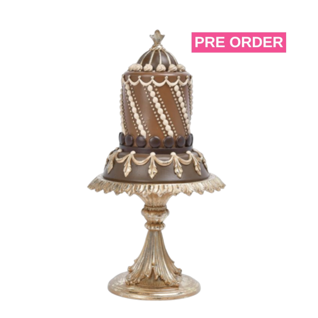 December Diamonds 13 inch Chocolate Cake On Pedestal  Le Chocolat Sweets Collection