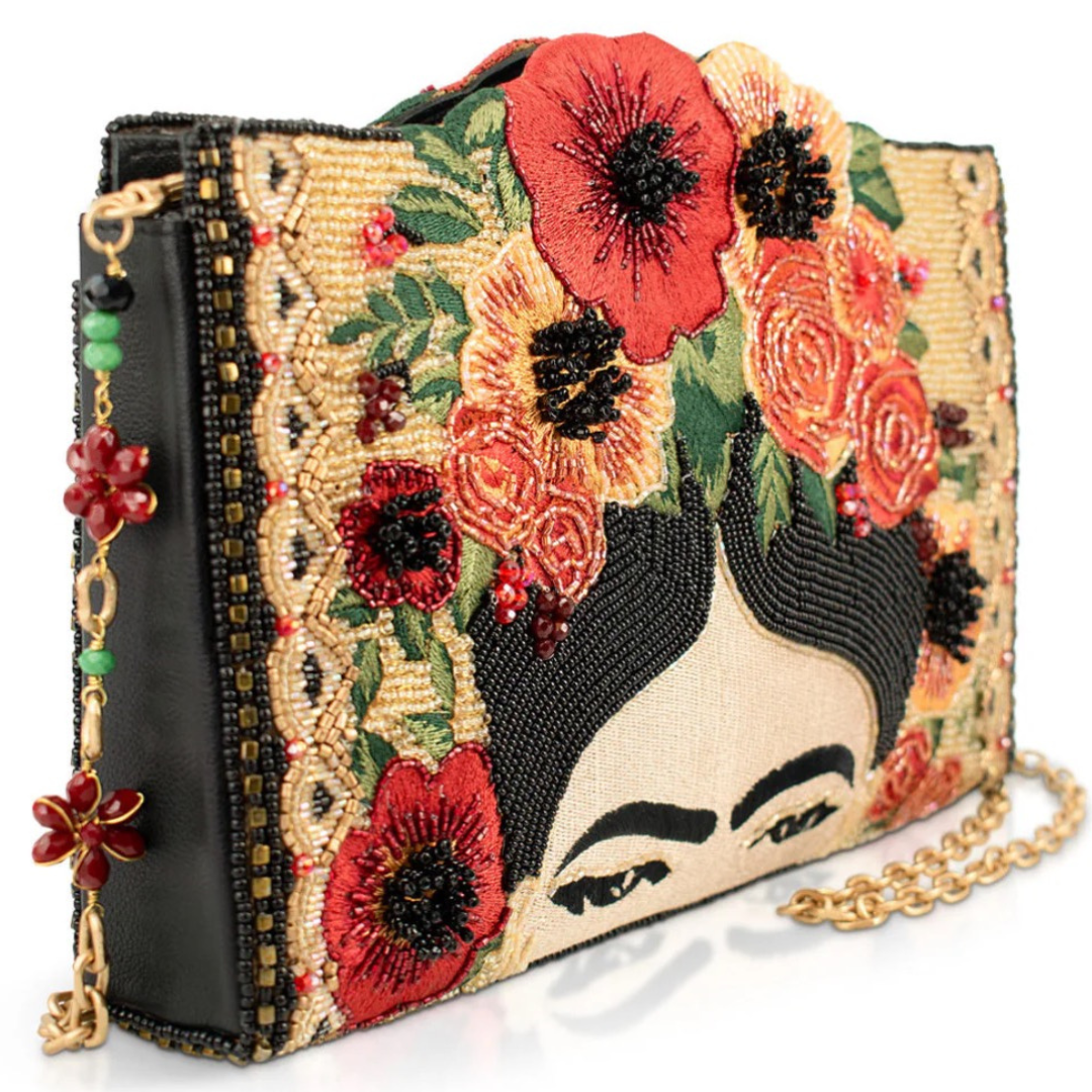 Mary Frances Icon With Flower Headpiece Crossbody Handbag