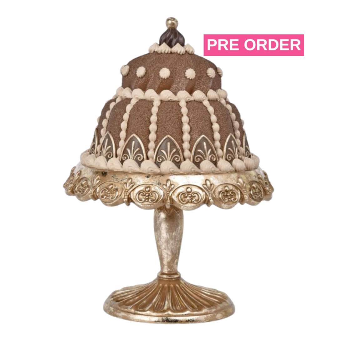 December Diamonds 14 inch Chocolate Bundt Cake On Pedestal  Le Chocolat Sweets Collection