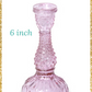 6-Inch Violet Pressed Glass Candle Holder