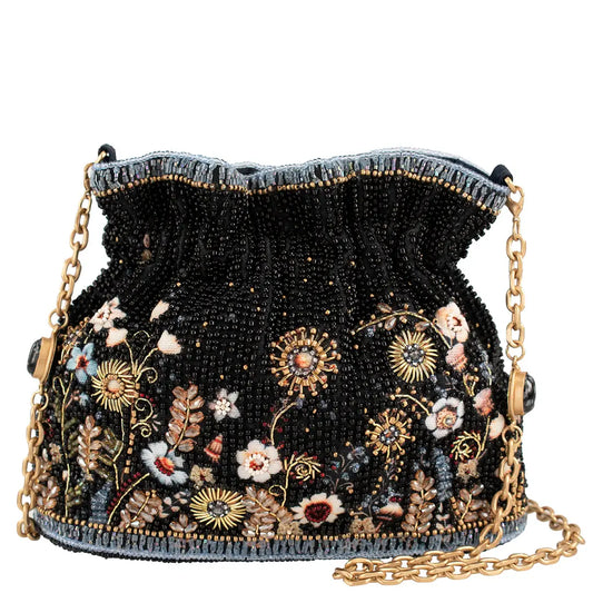 Mary Frances Le Jardin Beaded Floral Crossbody Bucket Bag  Garden Fashion Handbag