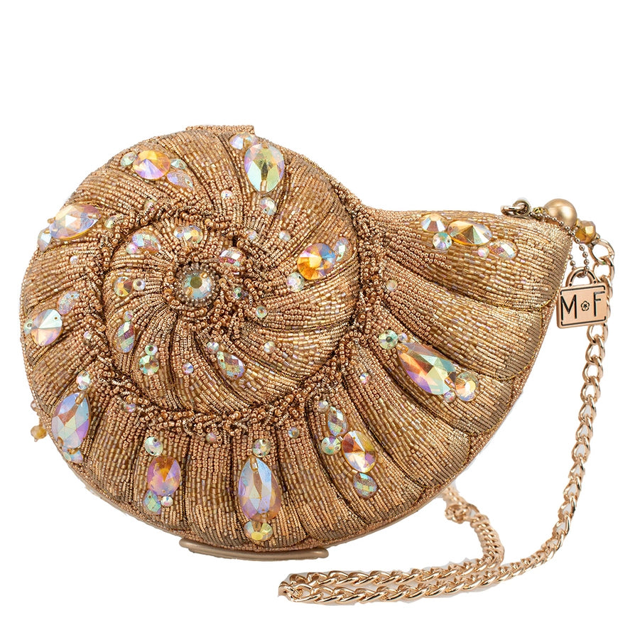Mary Frances Gold Coast Handbag   Mary Frances Nautilus Shaped Fashion Bag