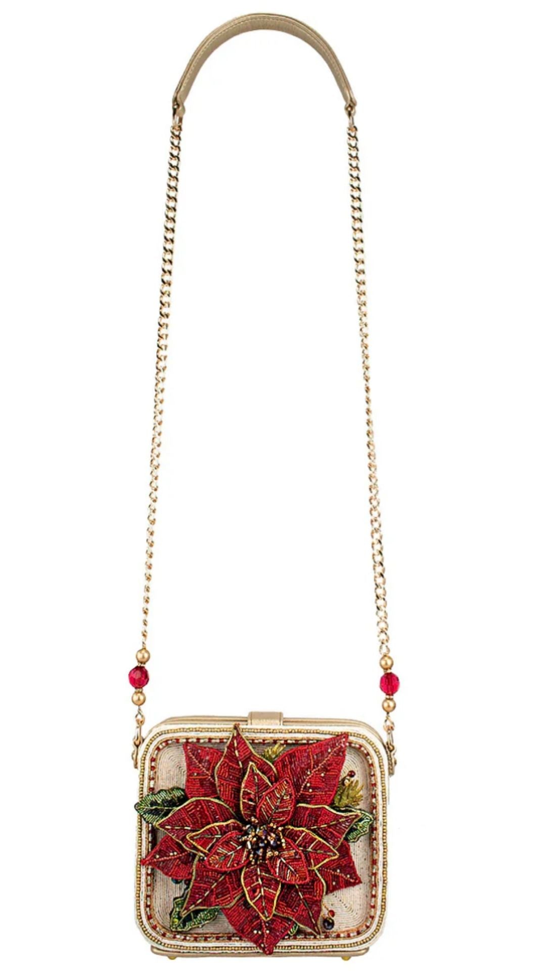 Mary Frances Poinsettia Shoulder Bag  Mary Frances Christmas Holiday Shoulder Bag