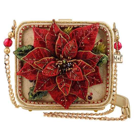 Mary Frances Poinsettia Shoulder Bag  Mary Frances Christmas Holiday Shoulder Bag