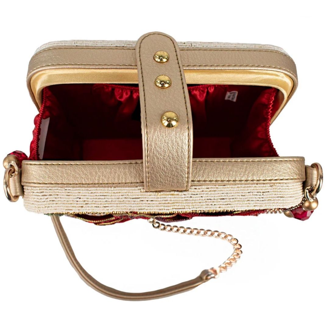 Mary Frances Poinsettia Shoulder Bag  Mary Frances Christmas Holiday Shoulder Bag