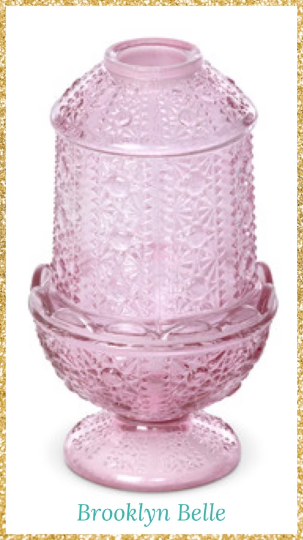 8-Inch Violet Pressed Glass Votive Candle Holder