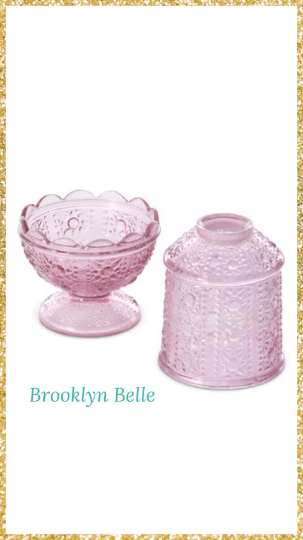 8-Inch Violet Pressed Glass Votive Candle Holder