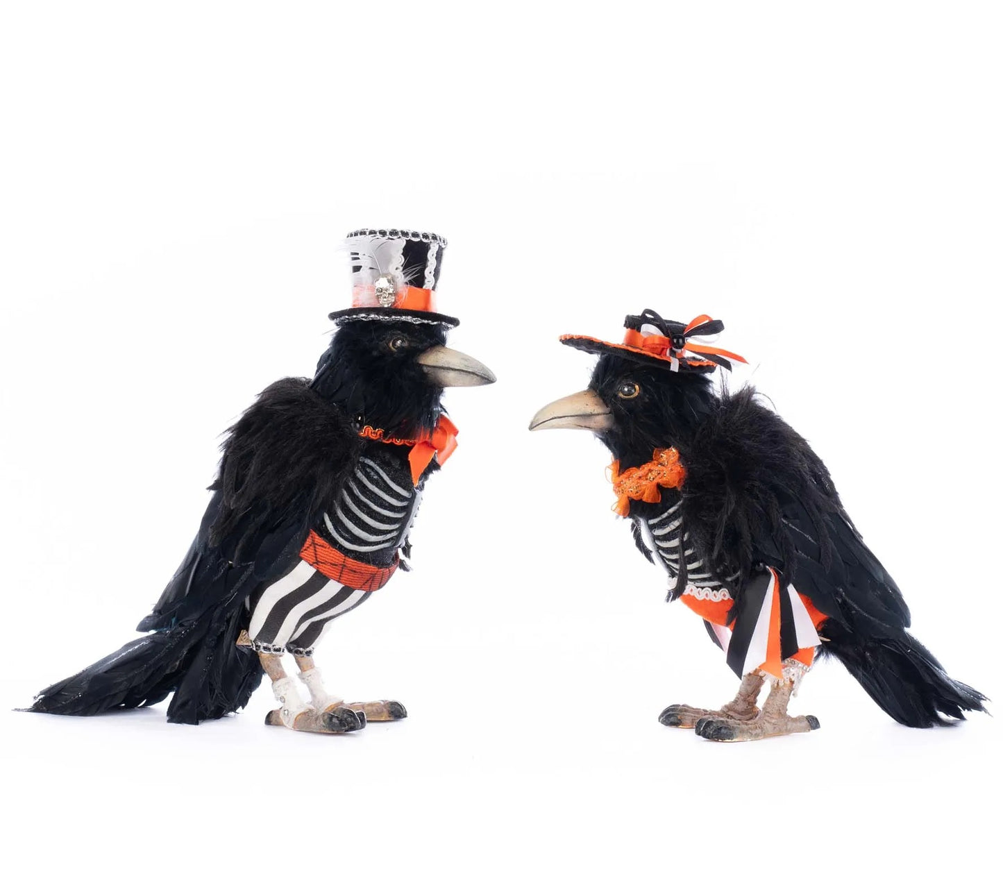 Katherine's Collection Edgar Allen and Poe the Crows Assortment of 2   Katherine's Collection Halloween Crow Decoration