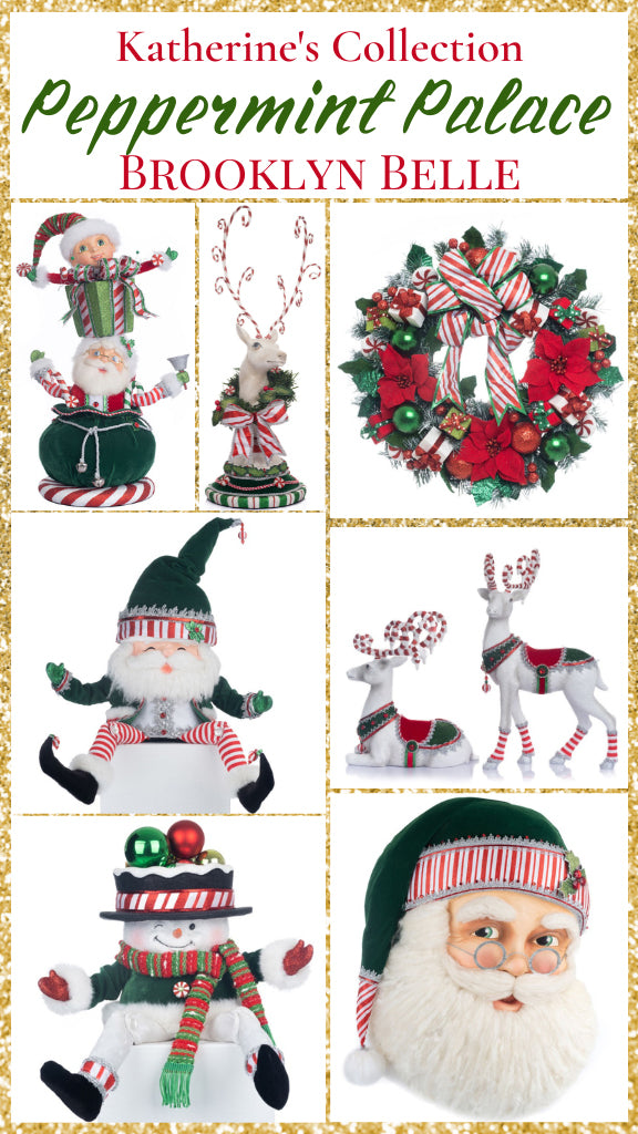 Set of 2 Katherine's Collection Peppermint Palace Deer