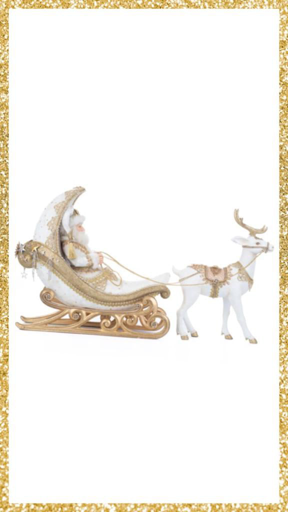 Katherine's Collection Celestial Moon Sleigh with Reindeer