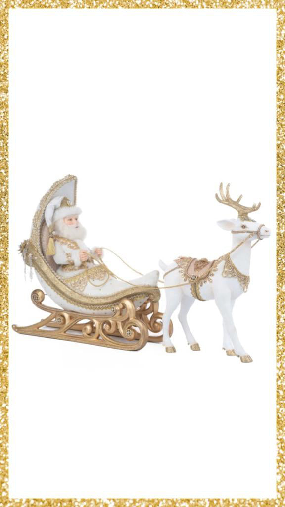 Katherine's Collection Celestial Moon Sleigh with Reindeer