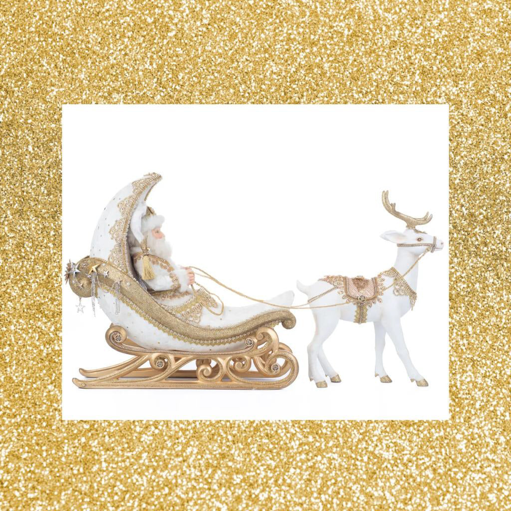 Katherine's Collection Celestial Moon Sleigh with Reindeer