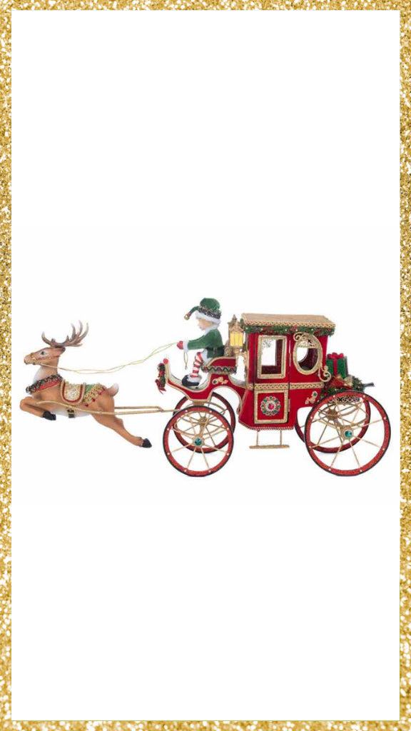 Katherine's Collection Christmas in the City Hansom Cab with Elf Driver