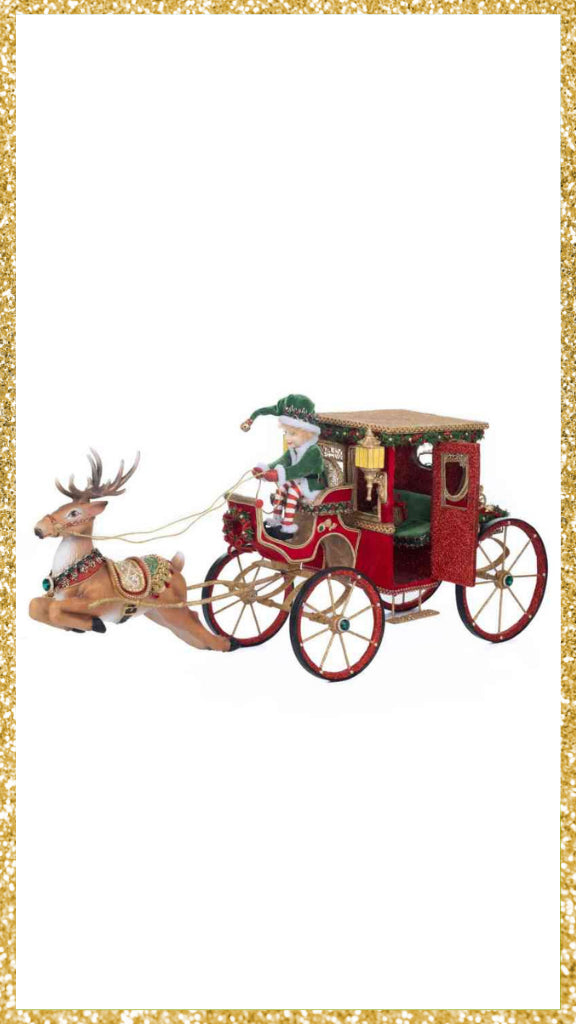 Katherine's Collection Christmas in the City Hansom Cab with Elf Driver