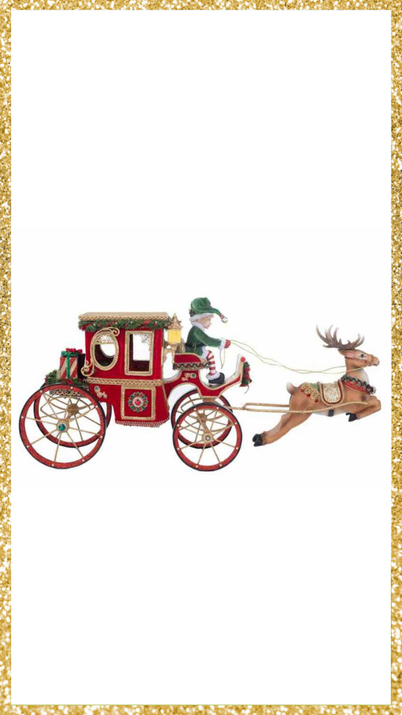 Katherine's Collection Christmas in the City Hansom Cab with Elf Driver