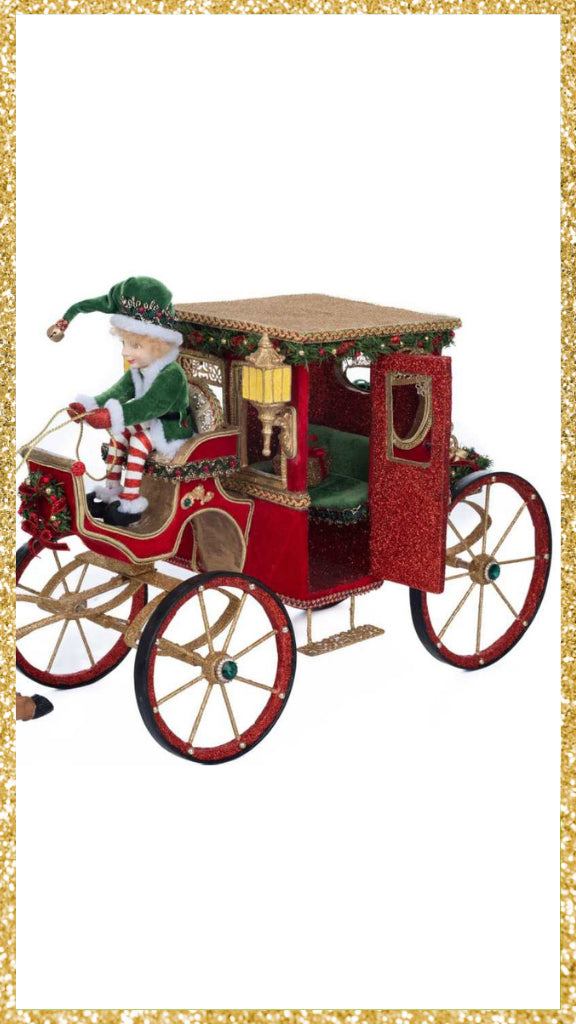 Katherine's Collection Christmas in the City Hansom Cab with Elf Driver