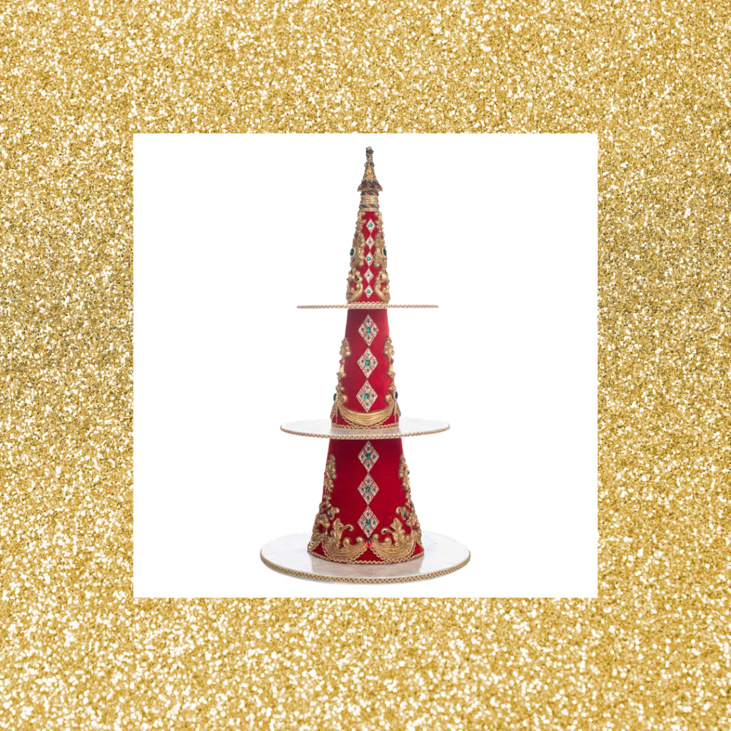 Katherine's Collection Christmas in the City Tree Tiered Tray Server