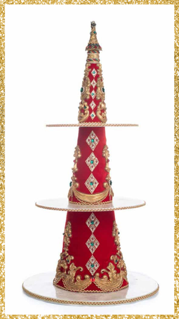 Katherine's Collection Christmas in the City Tree Tiered Tray Server