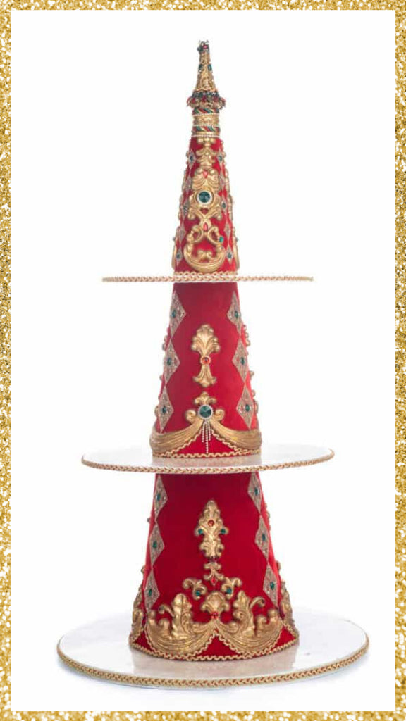 Katherine's Collection Christmas in the City Tree Tiered Tray Server