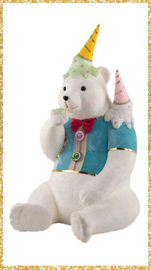 42.5" December Diamonds Sitting Snow Cream Bear