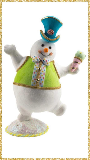 21" December Diamonds Snowman with Green Vest