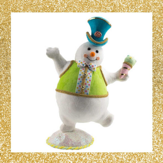 21" December Diamonds Snowman with Green Vest